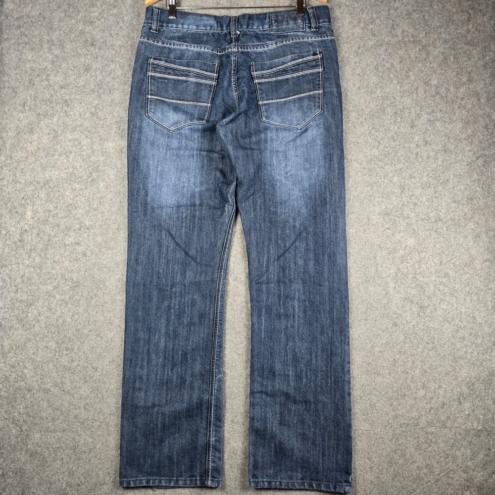 Blue Rag Jeans Mens 36x33 Blue Denim Relaxed Fit Stitch Skater Y2K Baggy